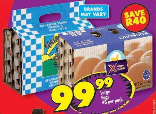 LARGE EGGS 48 per pack