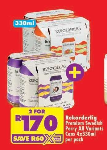 Rekorderlig Premium Swedish Perry All Variants Cans 4x330ml per pack