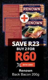 Renown Back Bacon 200g