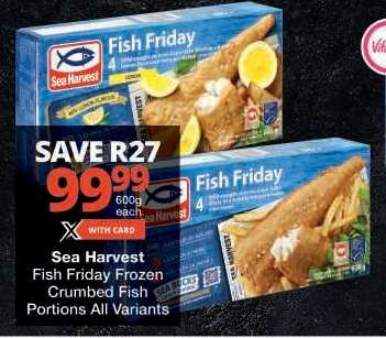 Sea Harvest Fish Friday Frozen Crumbed Fish Portions All Variants
