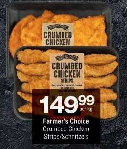 Farmer's Choice Crumbed Chicken Strips/Schnitzels