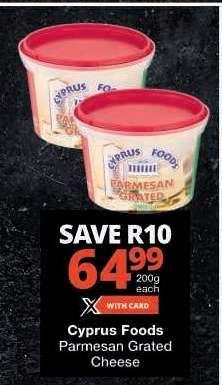 Cyprus Foods Parmesan Grated Cheese