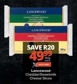 Lancewood Cheddar/Sweetmilk Cheese Slices