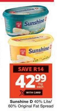 Sunshine D 40% Lite/60% Original Fat Spread
