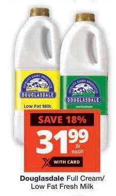Douglasdale Full Cream/Low Fat Fresh Milk