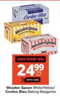 Wooden Spoon White/Yellow/Cordon Bleu Baking Margarine