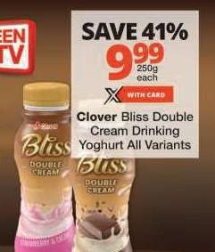 Clover Bliss Double Cream Drinking Yoghurt All Variants