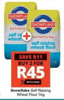Snowflake Self Raising Wheat Flour 1kg
