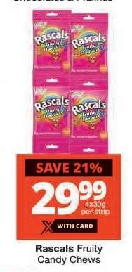 Rascals Fruity Candy Chews