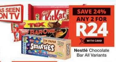 Nestlé Chocolate Bar All Variants