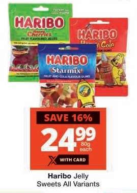 Haribo Jelly Sweets All Variants