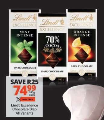 Lindt Excellence Chocolate Slab