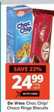 De Vries Choc Chip/Choco Rings Biscuits
