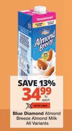 Blue Diamond Almond Breeze Almond Milk All Variants