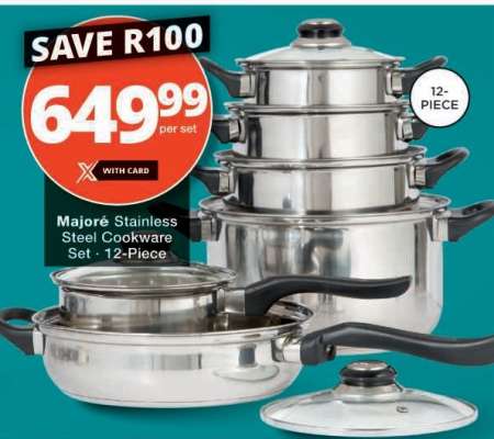 Majore Stainless Steel Cookware Set - 12-Piece