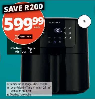 Platinum Digital Airfryer - 5L