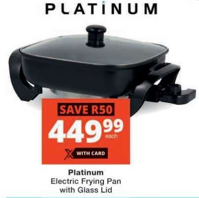 Platinum Electric Frying Pan with Glass Lid
