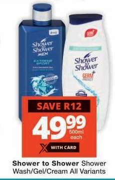 Shower to Shower Shower Wash/Gel/Cream All Variants