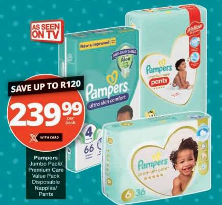 Pampers Jumbo Pack/Premium Care Value Pack Disposable Nappies/Pants
