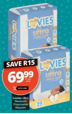 Lovies Ultra Newborn Disposable Nappies