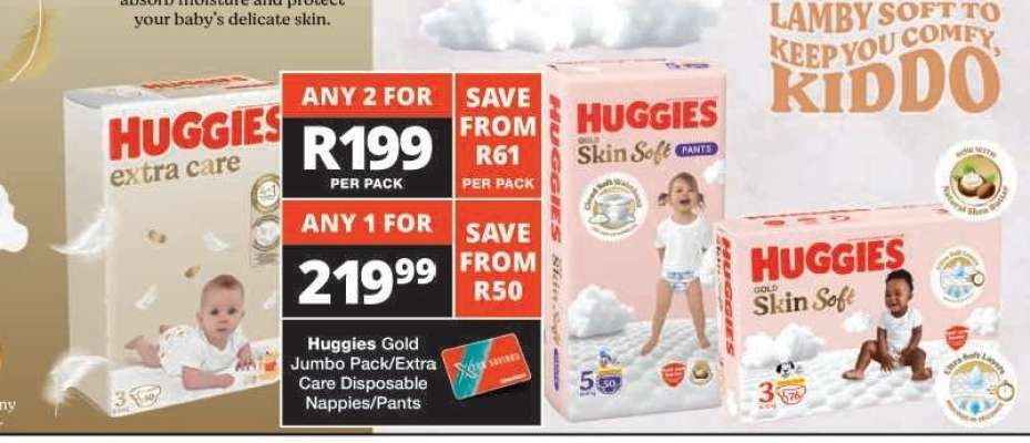 Huggies Gold Jumbo Pack/Extra Care Disposable Nappies/Pants