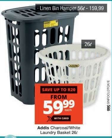 Addis Charcoal/White Laundry Basket