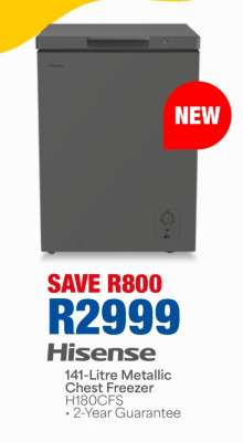 Hisense 141-Litre Metallic Chest Freezer H180CFS