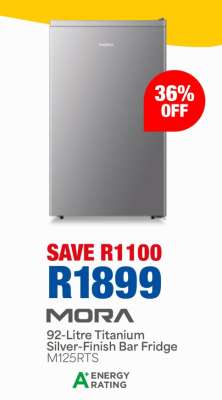 MORA 92-Litre Titanium Silver-Finish Bar Fridge M125RTS