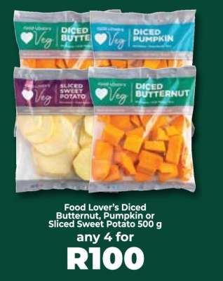 Food Lover’s Diced Butternut, Pumpkin or Sliced Sweet Potato 500 g