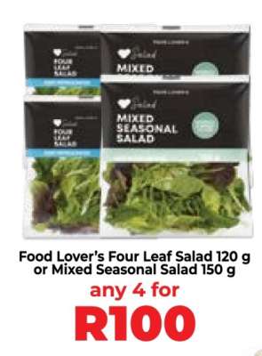 Food Lover’s Four Leaf Salad 120 g or Mixed Seasonal Salad 150 g