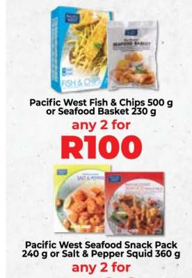 Pacific West Fish & Chips 500 g or Seafood Basket 230 g