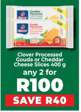 Clover Processed Gouda or Cheddar Cheese Slices 400 g