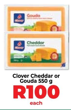 Clover Cheddar or Gouda 550 g