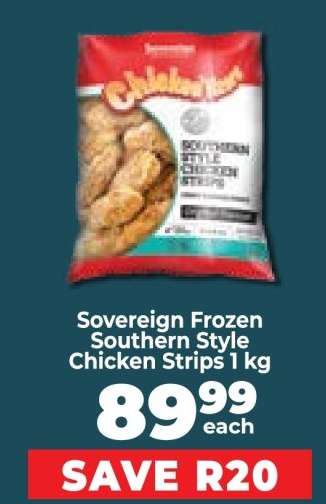Sovereign Frozen Southern Style Chicken Strips 1 kg