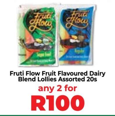 Fruti Flow Fruit Flavoured Dairy Blend Lollies Assorted 20s