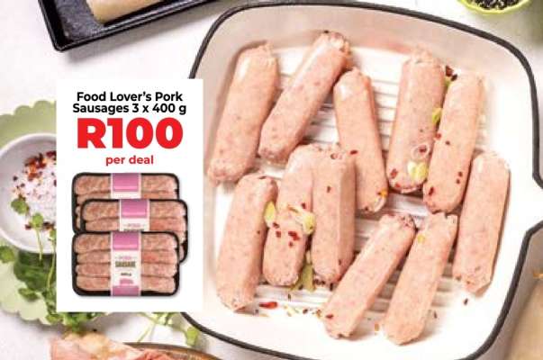 Food Lover's Pork Sausages 3 x 400 g