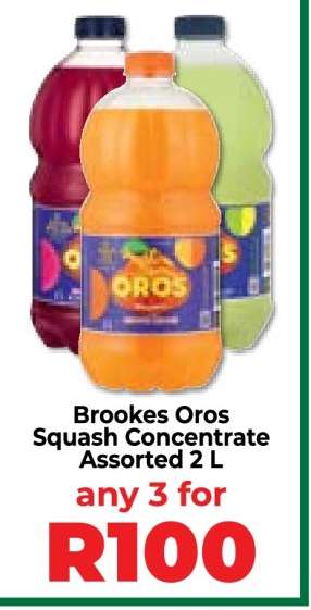 Brookes Oros Squash Concentrate Assorted 2 L
