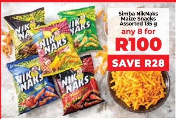 Simba NikNaks Maize Snacks Assorted 135 g