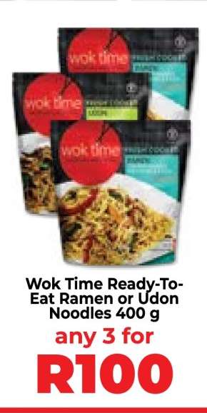 Wok Time Ready-To-Eat Ramen or Udon Noodles 400 g