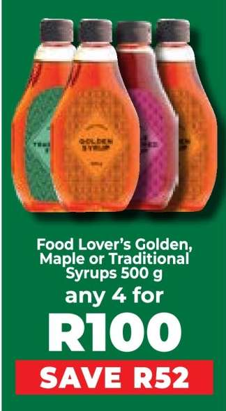 Food Lover’s Golden, Maple or Traditional Syrups