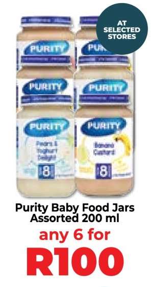 Purity Baby Food Jars Assorted 200 ml
