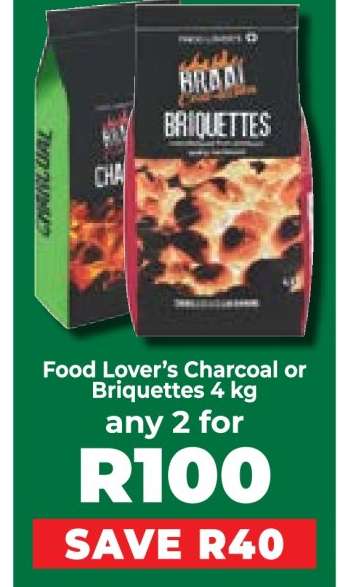 Food Lover’s Charcoal or Briquettes 4 kg