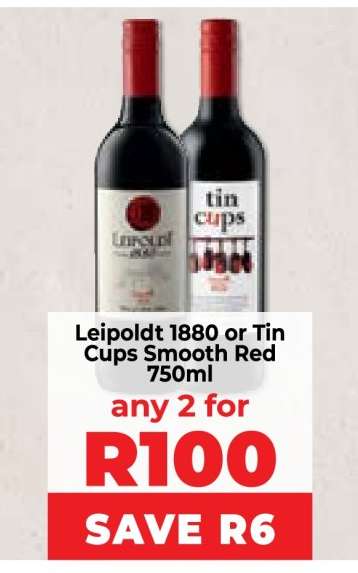 Leipoldt 1880 or Tin Cups Smooth Red 750ml