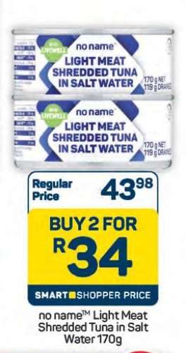 no name™ Light Meat Shredded Tuna in Salt Water 170g