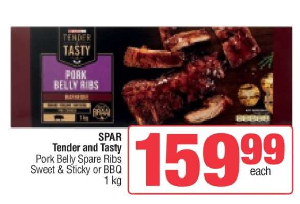 SPAR Tender and Tasty Pork Belly Spare Ribs