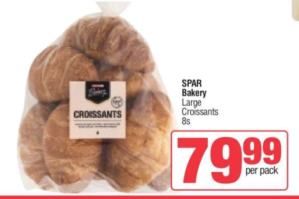 SPAR Bakery Large Croissants 8s