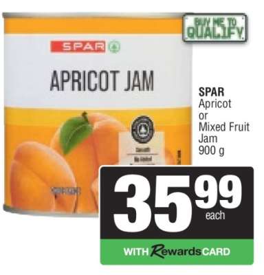 SPAR Apricot or Mixed Fruit Jam