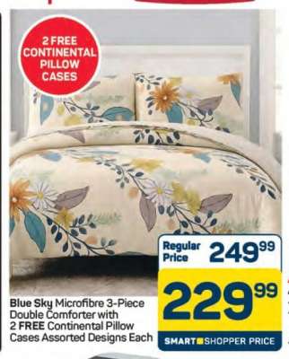 Blue Sky Microfibre 3-Piece Double Comforter