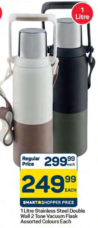1 Litre Stainless Steel Double Wall 2 Tone Vacuum Flask