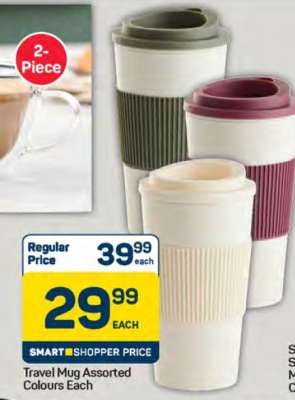 Travel Mug Assorted Colours Each
